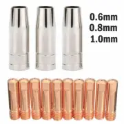13Pcs 15AK Welding Shroud Nozzle Contact Tip Kit Torch 0.6MM/0.8MM/1.0MM KD