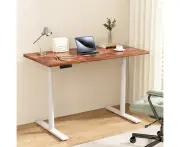 Electric Standing Desk Dual Motor Adjustable 140cm Rustic Brown Quiet Operation