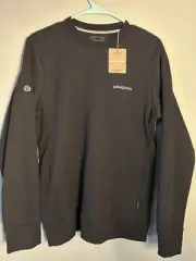 PATAGONIA MENS FITZ ROY ICON UPRISAL CREW SWEATSHIRT INK BLACK SIZE SMALL NWT