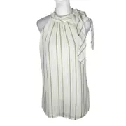 Banana Republic White Chain Print Stripe Sleeveless Top NWT Size Small