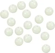 uxcell 12mm Luminous Fishing Beads, 200 Pieces Soft Plastic Glow Fishing Bait Eggs Rig Bead Tackle Tool Round, White
