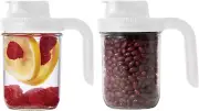 82690 White Spout Mason Jar Lid with Handle, Wide Mouth, Set of 2
