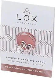 Rose Gold Lox Secure Earring Backs 2 Pair Pack