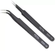 Eyelash Tweezers - Precision Eyelash Extension Tweezers Set - Professional Stra