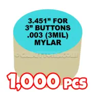 3" Tecre Mylars Clear Plastic Cover for Button Maker Badge Machine Press - 1000