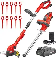 TOPEX 20V Cordless Hedge Trimmer and Grass Trimmer Combo Kit w/Battery