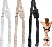 [PEAPIN] 3PCS Low Back Bra Converter Straps, Adjustable Back Band for Backless Bras For Women Dress Wedding Party, Black White Beige