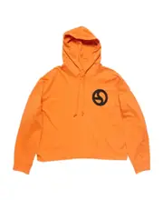 graphic-print cotton hoodie S Orange