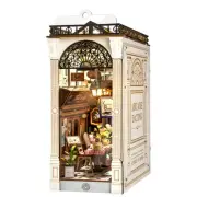 DIY Book Nook Kits Dollhouse Room Bookstore Miniature House with LED Light 3D...