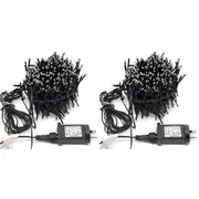 2x Carter 576 LED 3mm 9.5m String Fairy Lights White Outdoor/Indoor Wall Plug