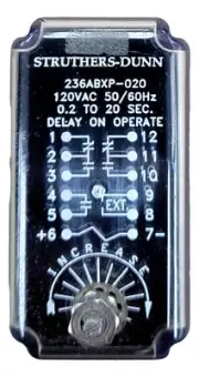 236ABXP-020, STRUTHERS, Time Delay Relay, Dpdt+No 120 Vac - 10 A - 0.2 To 20 S
