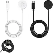 Pack of 2 Charging Cable for Google Pixel Watch 3/Pixel Watch 2/Fitbit Versa 4/Versa 3/Sense 2/Sense/Ace LTE, Charger Magnetic 4-Pin Fast Charging Cable USB-C Cable Compatible with Smartwatch, 100 cm