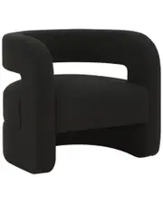 Safavieh Couture Anissa Barrel Back Black Accent Chair