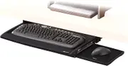 Fellowes 8031201 Suites Deluxe Height Adjustable Under Desk Keyboard Manager/Keyboard Tray/Shelf with Wrist Supports, Black/Silver