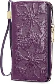 [GOIACII] Women's Purse, Women's PU Leather, RFID Blocking, Large and Long Format Purse with Multiple Card Slots, Removable Wrist Strap, Mobile Phone Pocket