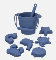 8pcs/Set Beach Toys Eco-Friendly BPA-Free Food-Grade Silicone Blue or Ivory