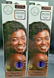 2 Pk) Flexible Hair Rollers Soft Foam Curling Rods Twist Foam Purple 3/4" -6 Ct.
