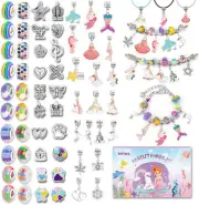 Charm Bracelet Making Kit for Girls, Unicorn/Mermaid Crafts Gifts Set, Teen Girl