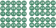 50Pcs Engraved Number Discs, 1 - 100 Circular Plastic Number Table Tags for Wedding Party Locker ( Without Rings )