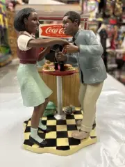 Vintage 2000 Sock Hop Coca Cola Ebon Memories Statue W/ Box Coke Oldies Rare Ad