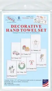 Jack Dempsey Stamped Decorative Hand Towels 17"x28" 7/Pkg-Christmas Time
