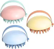 IWOWHERO 3Pcs Home Hairbrush Soft Scalp Scrubber Massage Comb for Hair Washing Dry Wet Use Ergonomic Design for Gentle Exfoliation for Relaxation