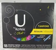 U by Kotex Click Regular Tampons 18 Each- Brand New Sealed Box