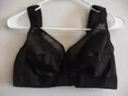 PLAYTEX #4695 WOMENS SIZE 38B BLACK FRONT CLOSE CUSTOM FLEX BACK BRA NEW