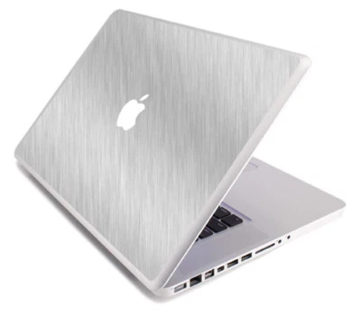 BRUSHED ALUMINUM Vinyl Lid Skin Decal fits Apple MacBook Pro 17 A1297 Laptop