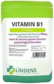 Lindens Vitamin B1 Thiamin 3-PACK 300 Tablets B 1 B-1 Thiamine Natural Quality