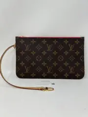 Louis Vuitton Neverfull MM Monogram Pouch Wristlet Wallet Pivoine Pink NEW