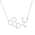 LSD Chemistry Structure Molecule Statement Silver Necklace