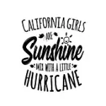 CALIFORNIA GIRLS ARE SUNSHINE MIXED WITH A LITTLE HURRICANE: 6X9 120 PAGES QUAD RULED YOUR PERSONAL DIARY