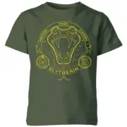 Harry Potter Slytherin Snake Badge Kids' T-Shirt - Forest Green
