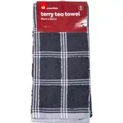 Essentials Terry Tea Towels 40cm x 60cm Assorted 5 pack