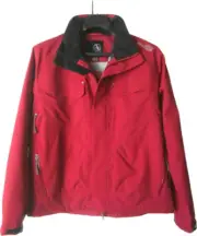 AIGLE ACTIMUM MEN JACKET COAT Size L RED ALL WEATHER SHELL WATER WIND RESIST New