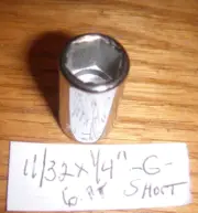 Craftsman 11/32" X 1/4"DR #43496 6 pt SHALLOW Socket -G- Series USA CHROME NEW