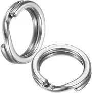 uxcell Split Rings Fishing [60PCS] - Stainless Steel Flattened Terminal Tackle Connector Lure Snap Split Ring Use for Freshwater Saltwater Loop - [7# 43kg] Tackle Hook Line Connector