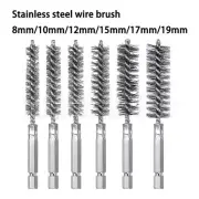 Pipe Rust Cleaner Drill Attachment Set Stainless Steel Wire Brush 6pcs