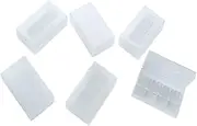 WYAN 6PCS for 21700/20700 Battery Box Container, Battery Organizer Case Holder,Clear Plastic Battery Box,Waterproof Battery Storage Box(White)