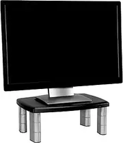 3M Adjustable Monitor Stand MS80B 15-Inches Wide Black/Silver
