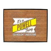 Powell V2 Surname Thing - Funny Novelty Doormat Man Cave Floor mat