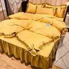 Size Fitted Sheet deep Pocket,Bed Skirt 4 Sets of Summer Days Silk