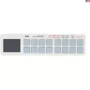Compact White USB MIDI Pad Controller with Touchpad for Easy Music Production