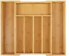 Utoplike Bamboo Expandable Cutlery Organizer Tray: Holds Silverware, Flatware, U