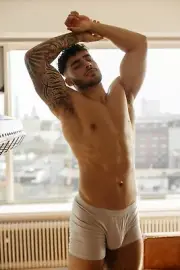 [H176] Handsome Man Cute Male Model Showing Off Body Physique Art Photography