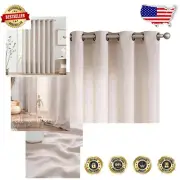 Farmhouse 100x84 Tan Grommet Top Curtain - Soft Light Filtering Window Drapes