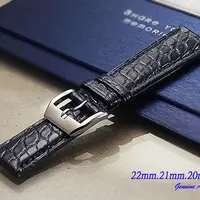 在飛比找PChome24h購物優惠-全新 IWC 軍錶特仕款錶帶鱷魚皮款墨藍色 ( 22mm.2