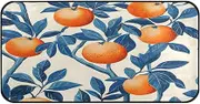 Quteprint Non-Slip Super Absorbent Floor Door Mat, Orange Fruit Leaves Runner Rug for Entryway, Hallway, Kitchen - Indoor/Outdoor Doormat, Easy Clean Home Decor, 39x20 Inch