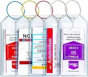 Cruise Ship Essentials for Carnival, Princess, NCL, MSC by JOLLYANTS, Cruise Luggage Tag Holders, Cruise Must Haves Waterproof & Reusable, 5 Clear, Carnival, Princess, MSC, NCL, Cruise Ship Essentials